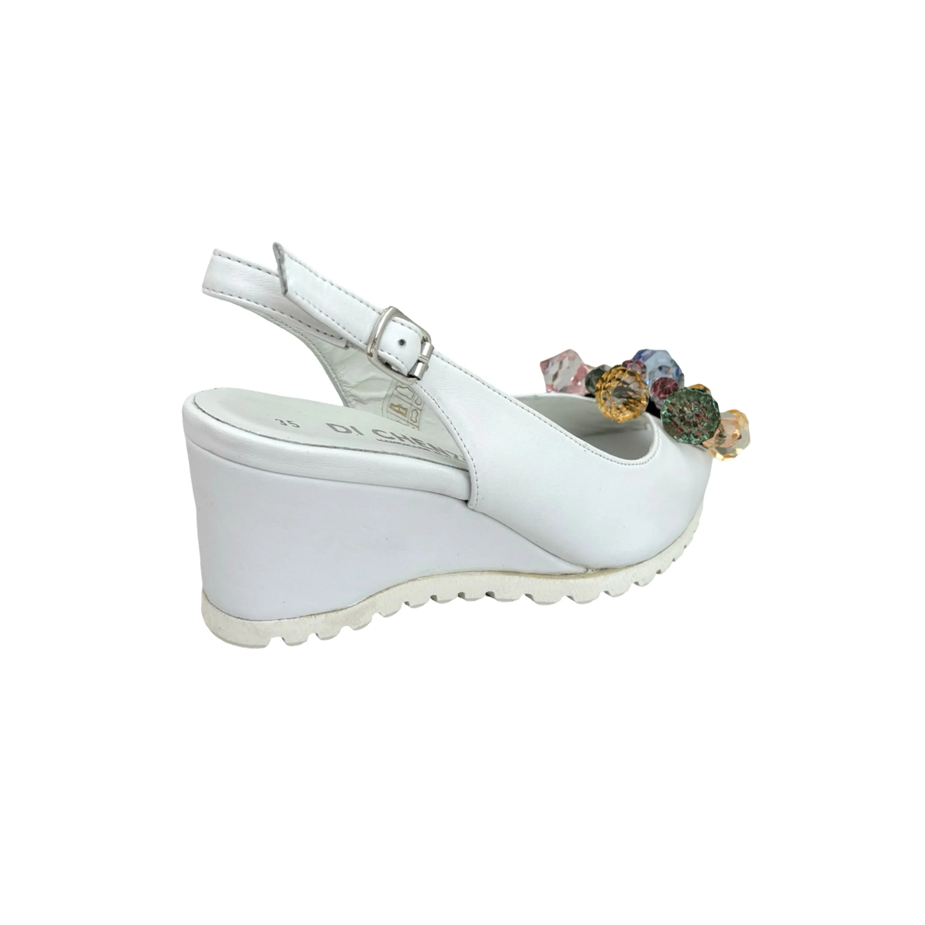 11025 White/Jewel Wedge Sandal