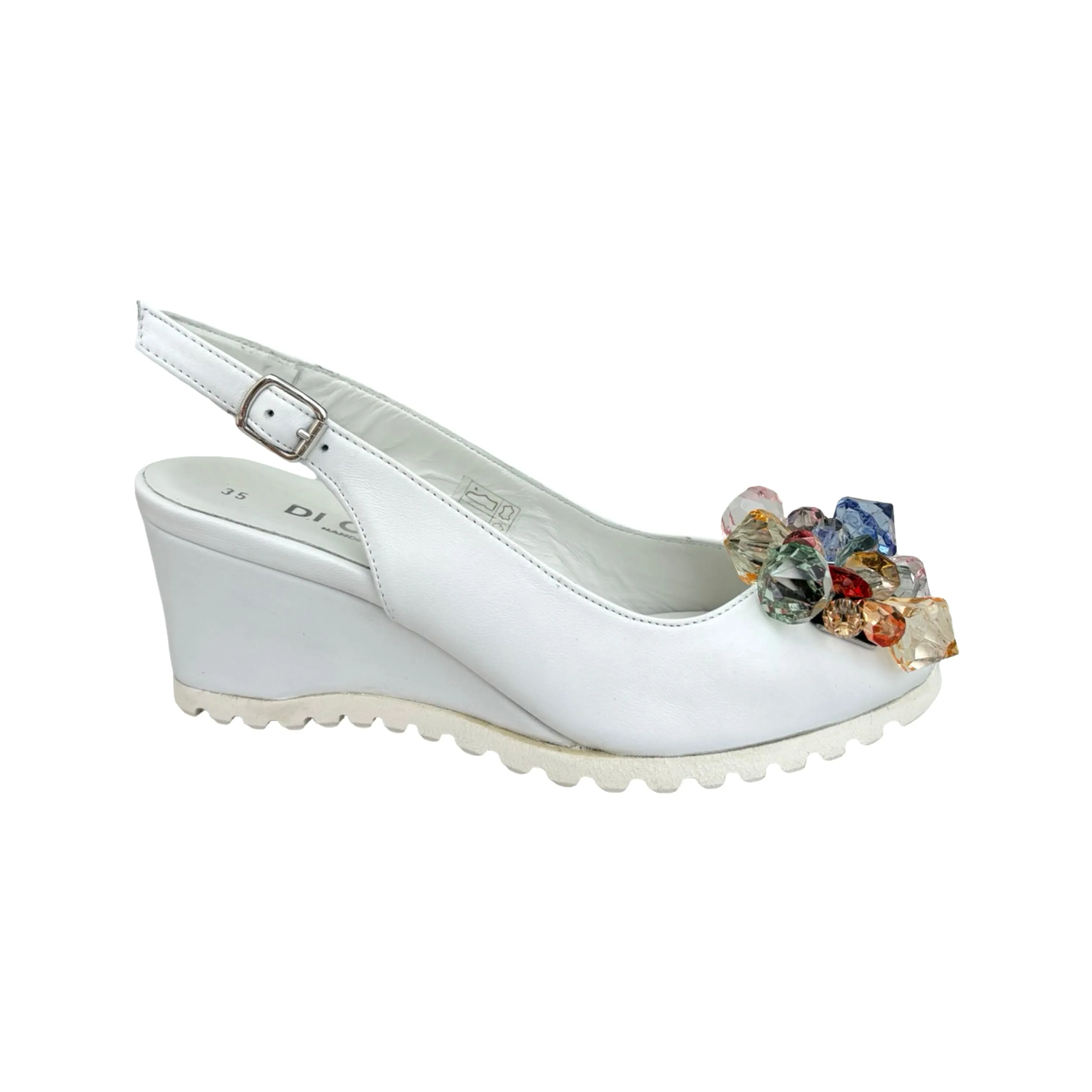 11025 White/Jewel Wedge Sandal