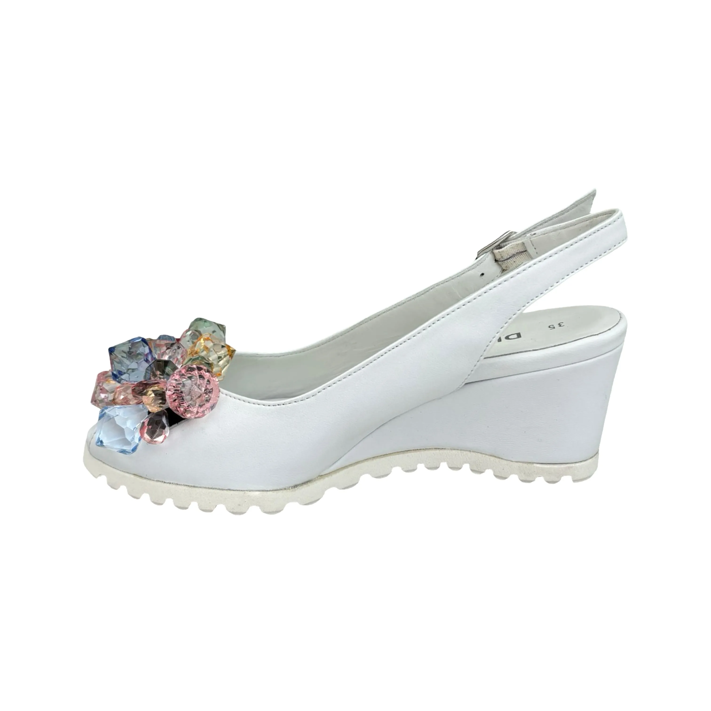 11025 White/Jewel Wedge Sandal