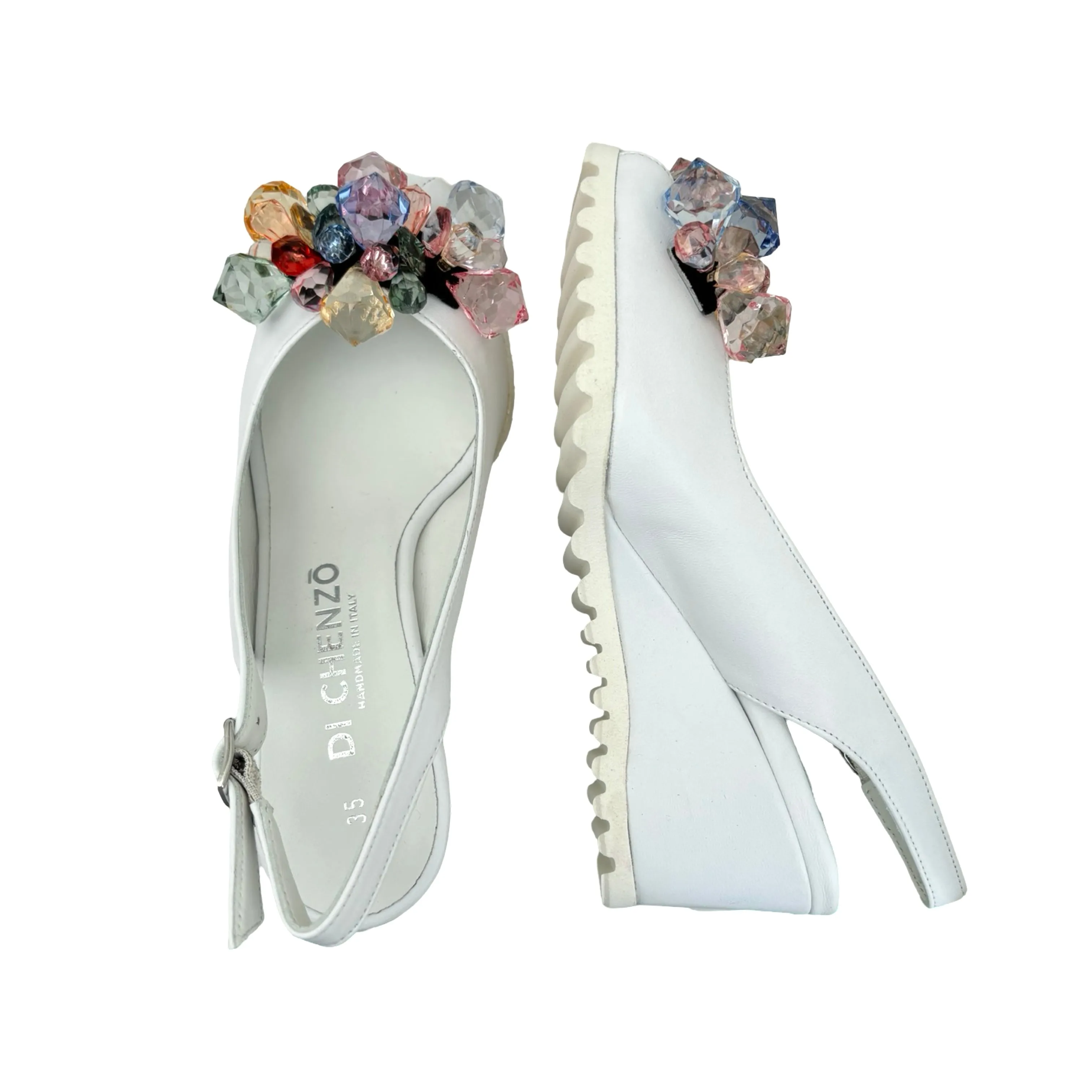 11025 White/Jewel Wedge Sandal