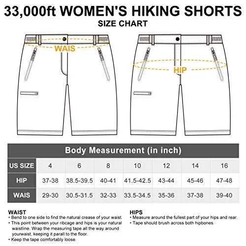 33,000ft Women's Hiking Shorts Quick Dry Cargo Shorts for Hiking, Camping, Travel Taupe