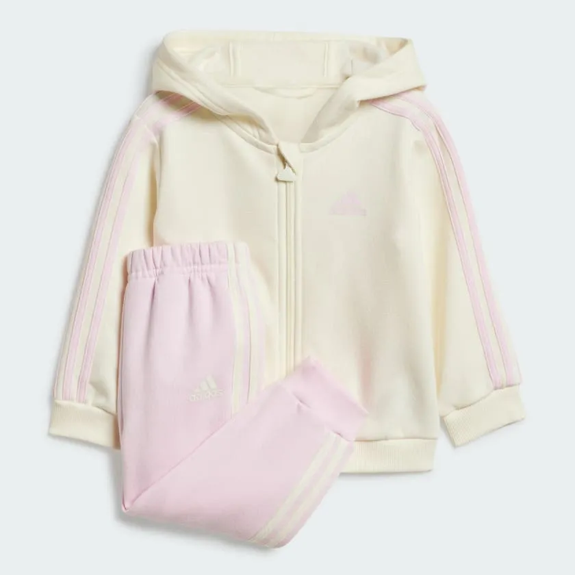 ADIDAS INFANTS ESSENTIALS FULL-ZIP HOODED JOGGER SET PINK