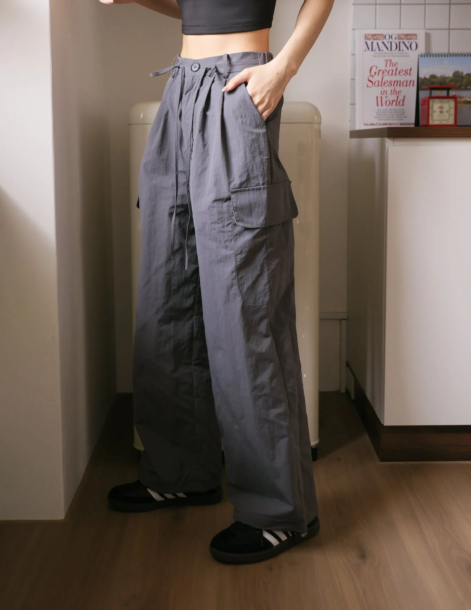 Alexa Cargo Pants in Dark Grey