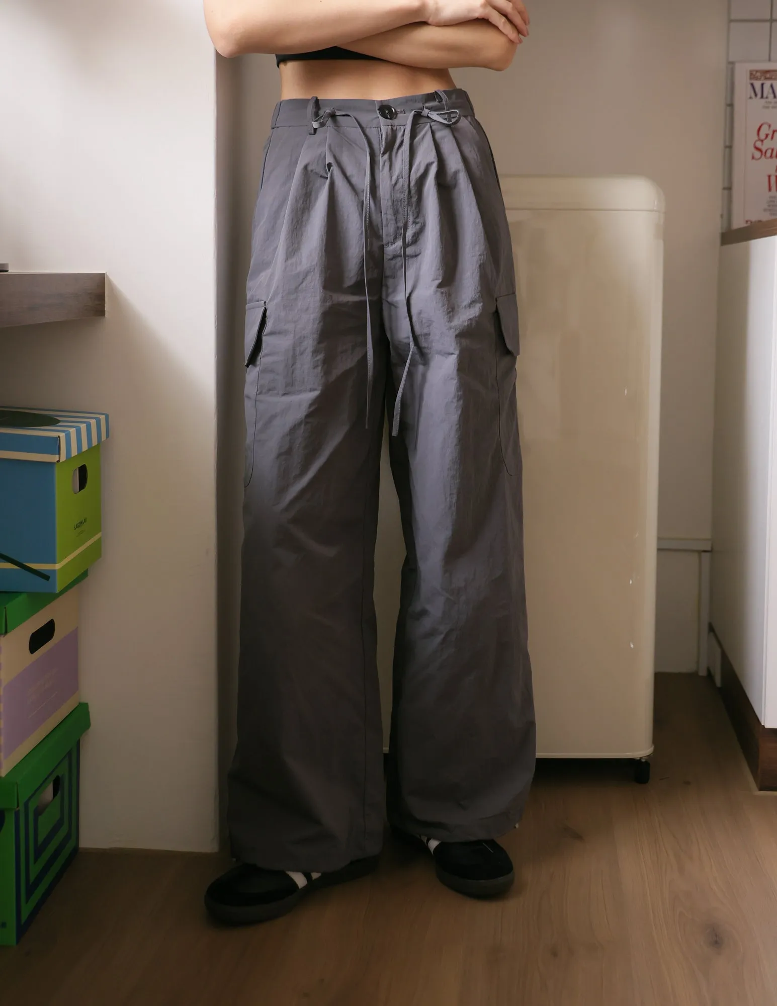 Alexa Cargo Pants in Dark Grey