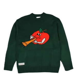 Apple Knitted Sweatshirt Forest Green