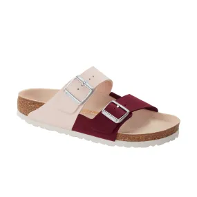 Arizona Split Maroon/Light Rose Nubuck Leather