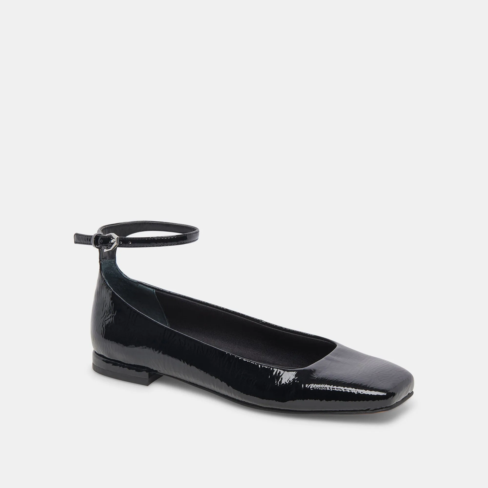 ASHYA BALLET FLATS MIDNIGHT CRINKLE PATENT