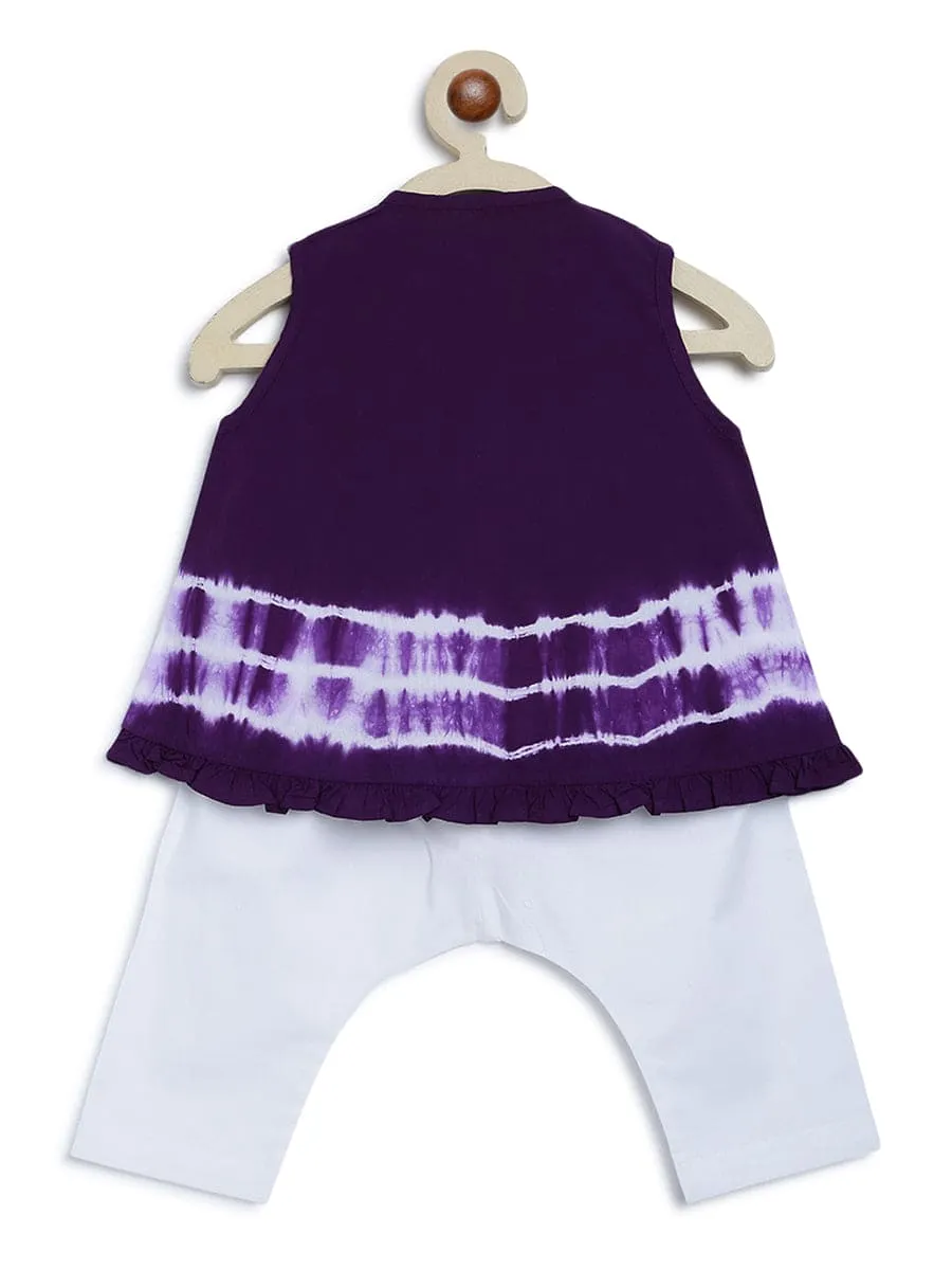 Baby Girl Set Tie Dye Stripe - Purple