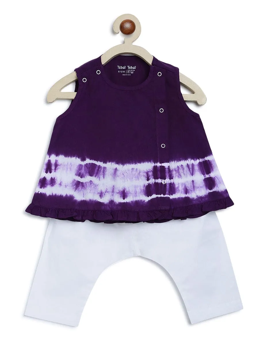 Baby Girl Set Tie Dye Stripe - Purple