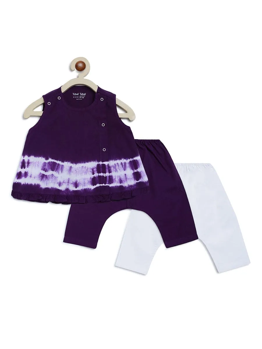 Baby Girl Set Tie Dye Stripe - Purple