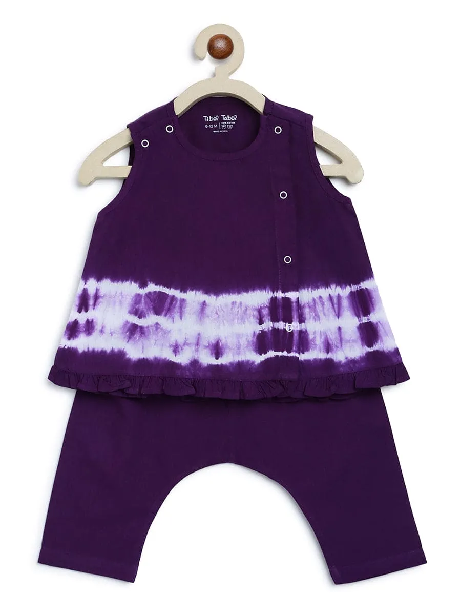 Baby Girl Set Tie Dye Stripe - Purple