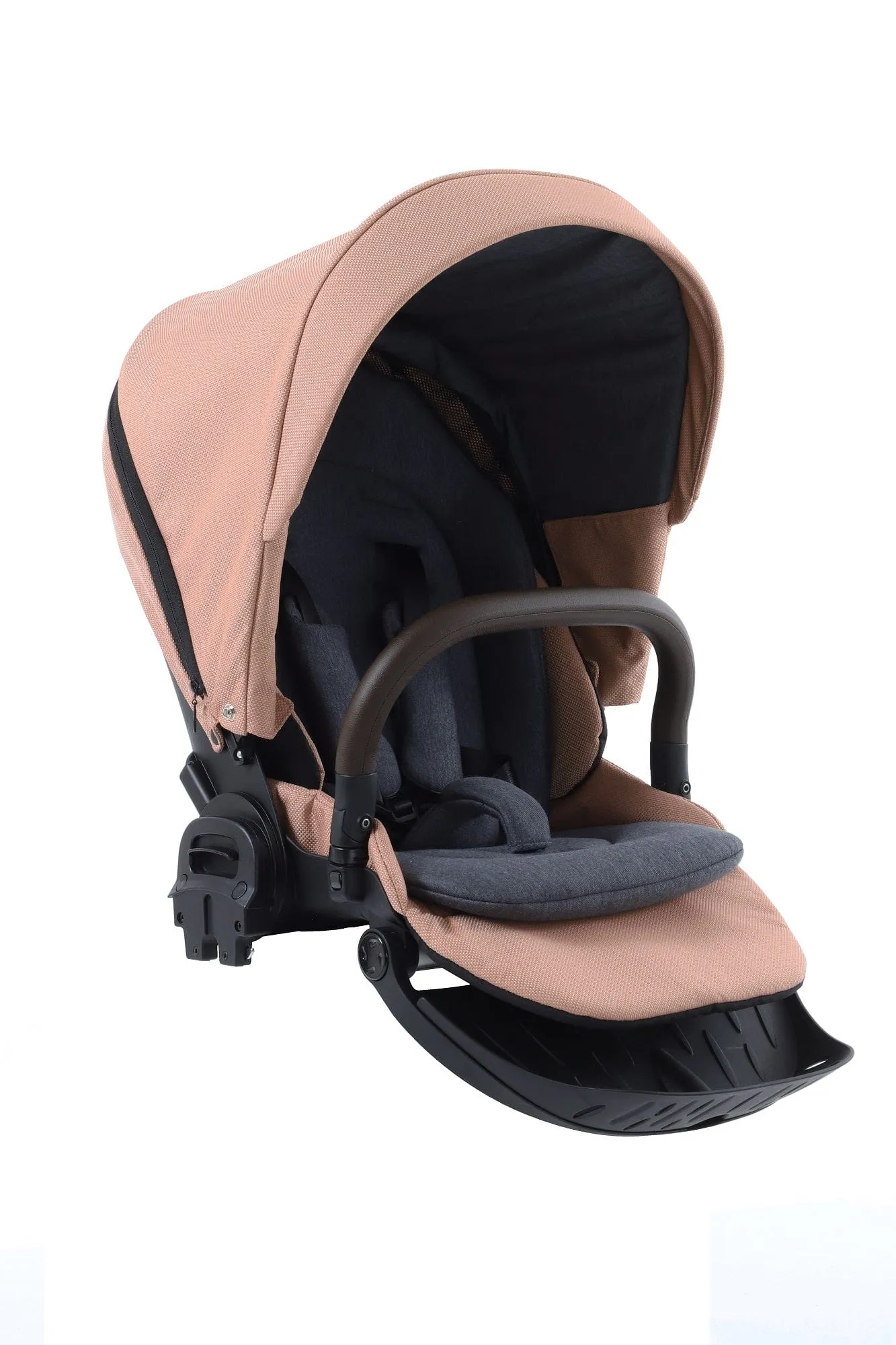 BabyStyle Prestige Vogue Pushchair - Coral / Black Frame / Brown Leather