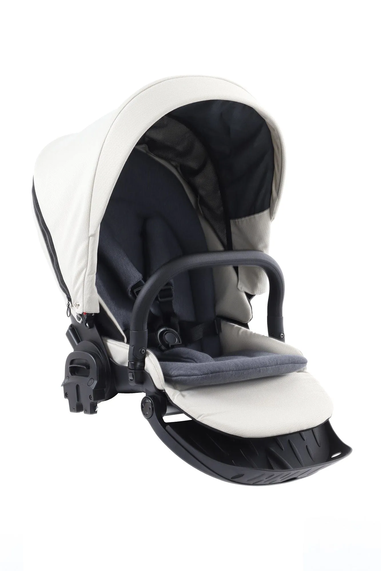 BabyStyle Prestige Vogue Pushchair - Ivory / Black Frame / Black Leather