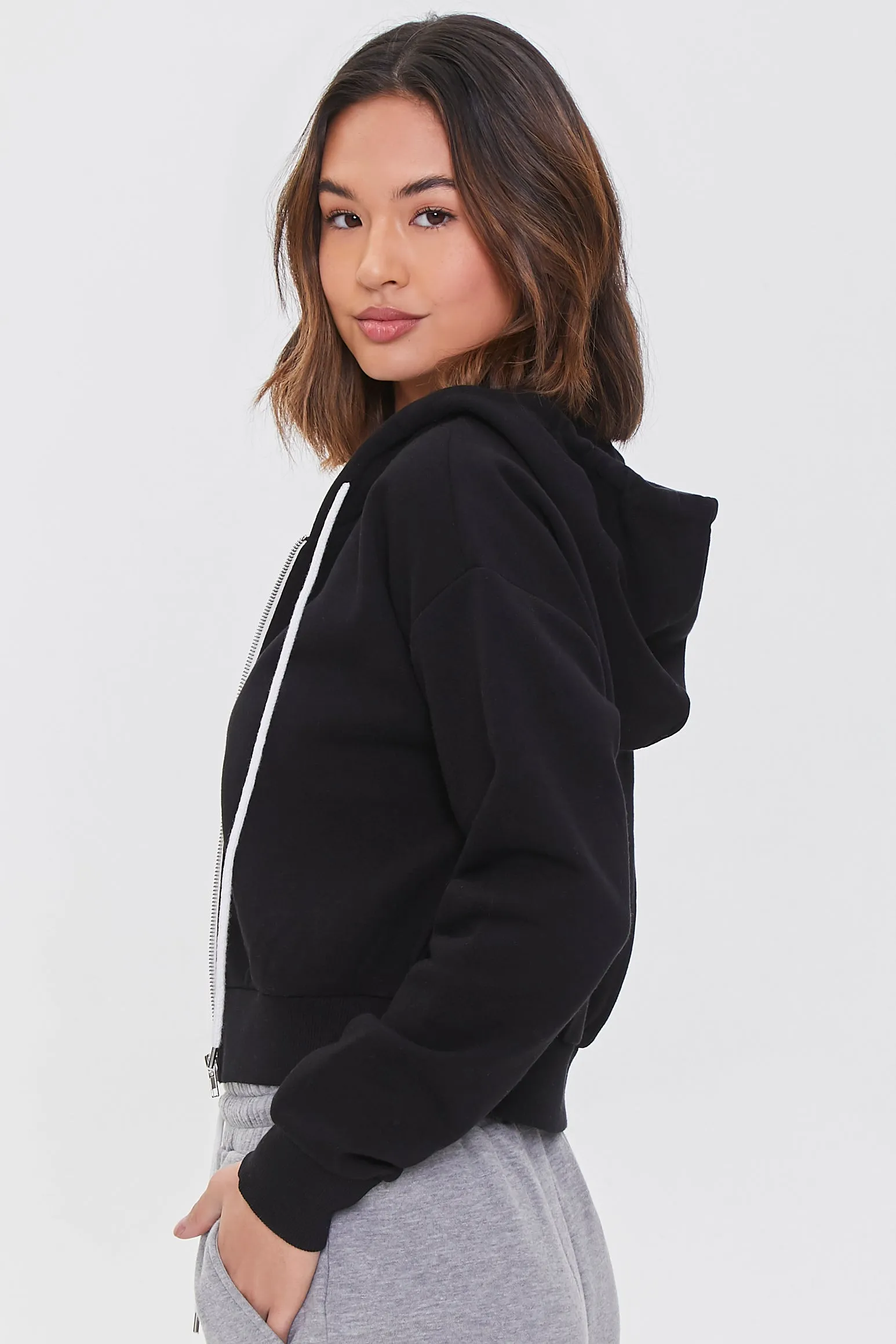 Basic Fleece Zip-Up Hoodie