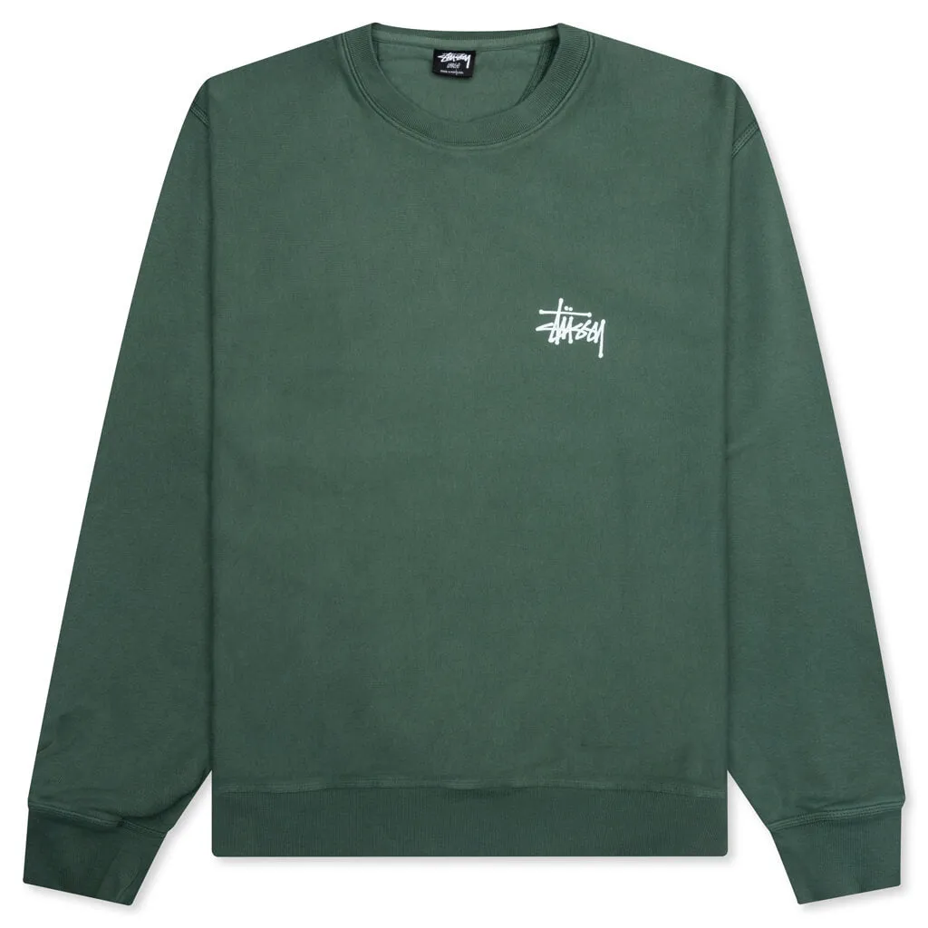 Basic Stussy Pigment Dyed Crew - Forest