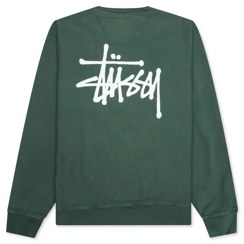 Basic Stussy Pigment Dyed Crew - Forest