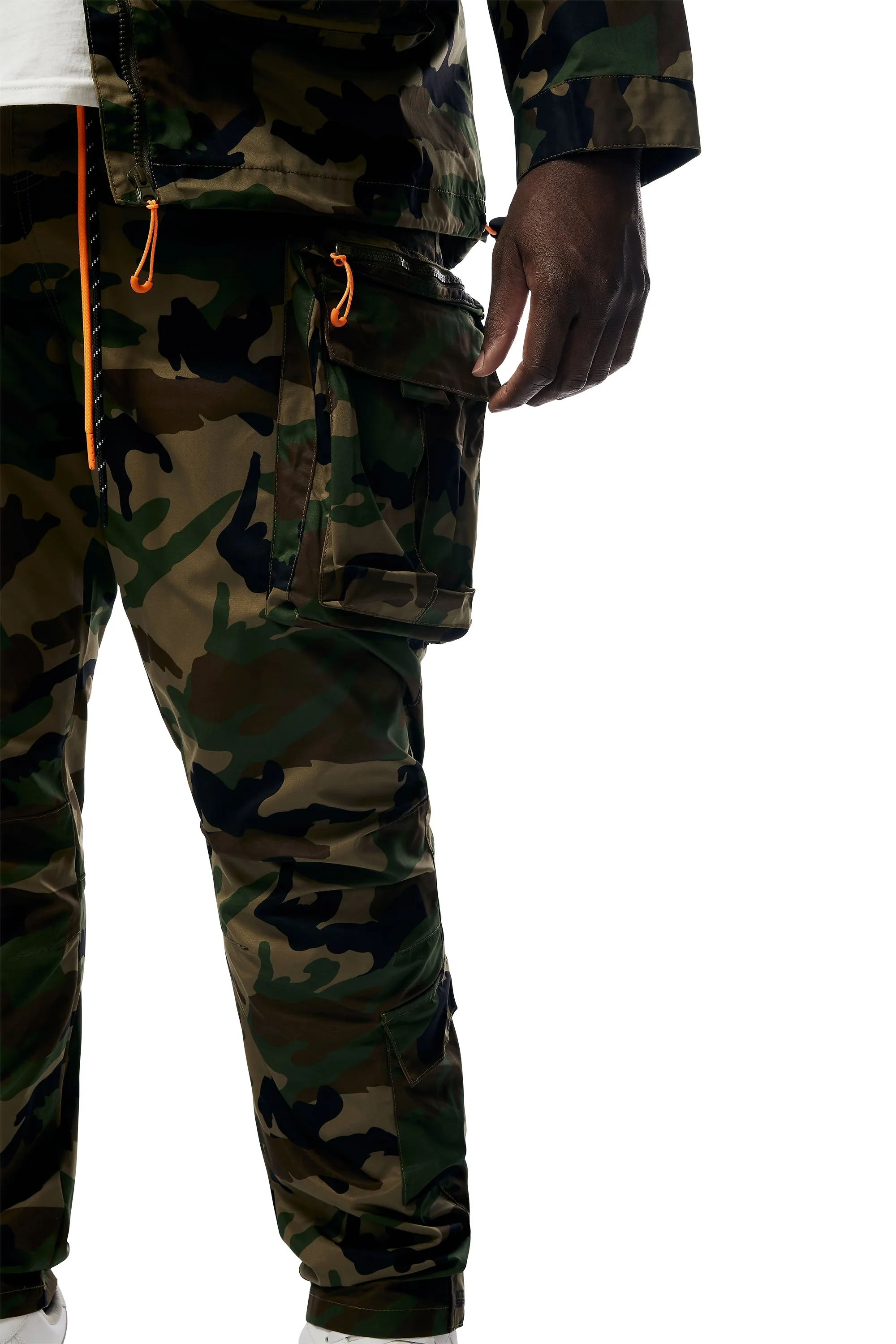 Big and Tall - Utility Windbreaker Pants - Wood Camo