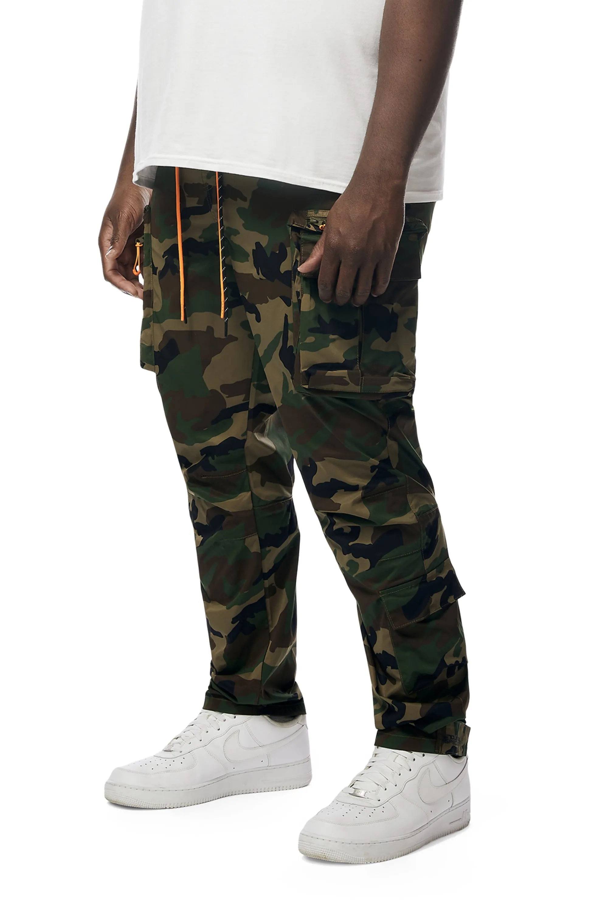 Big and Tall - Utility Windbreaker Pants - Wood Camo