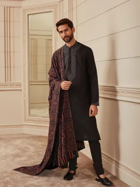 Black Silk Kurta Set