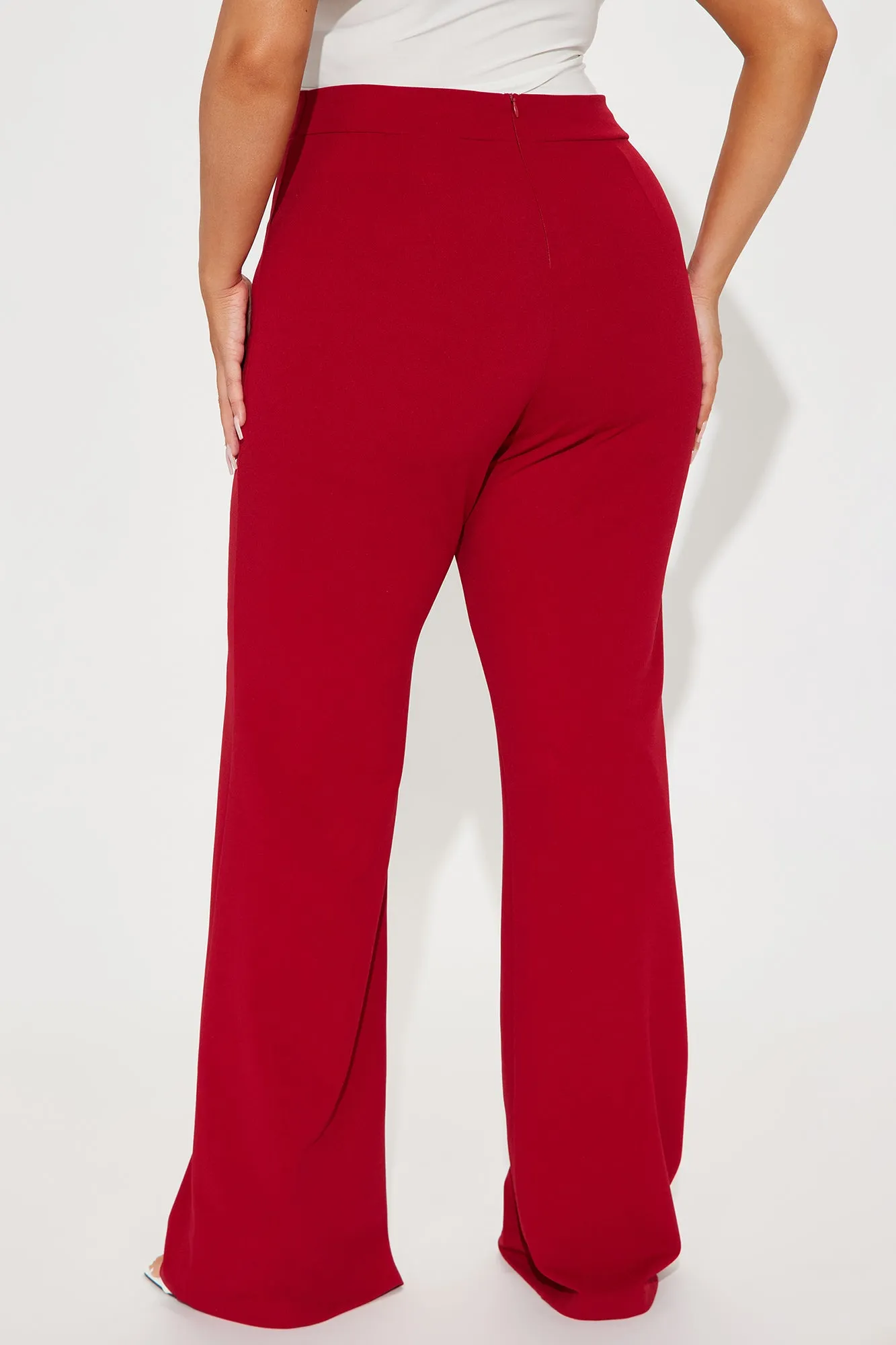 Call It Even Wide Leg Dress Pants - Red