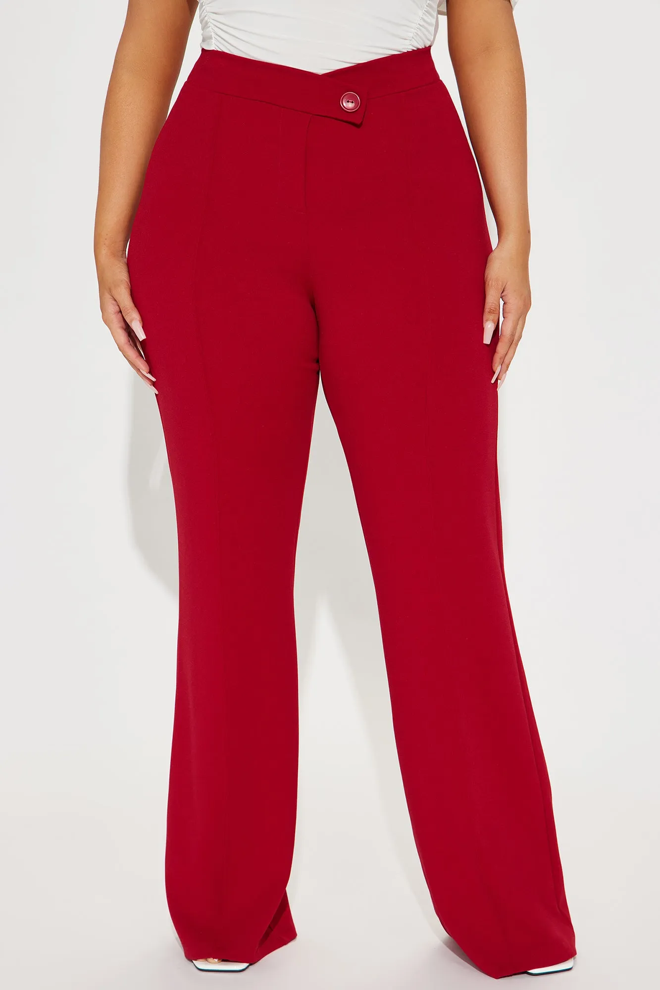 Call It Even Wide Leg Dress Pants - Red