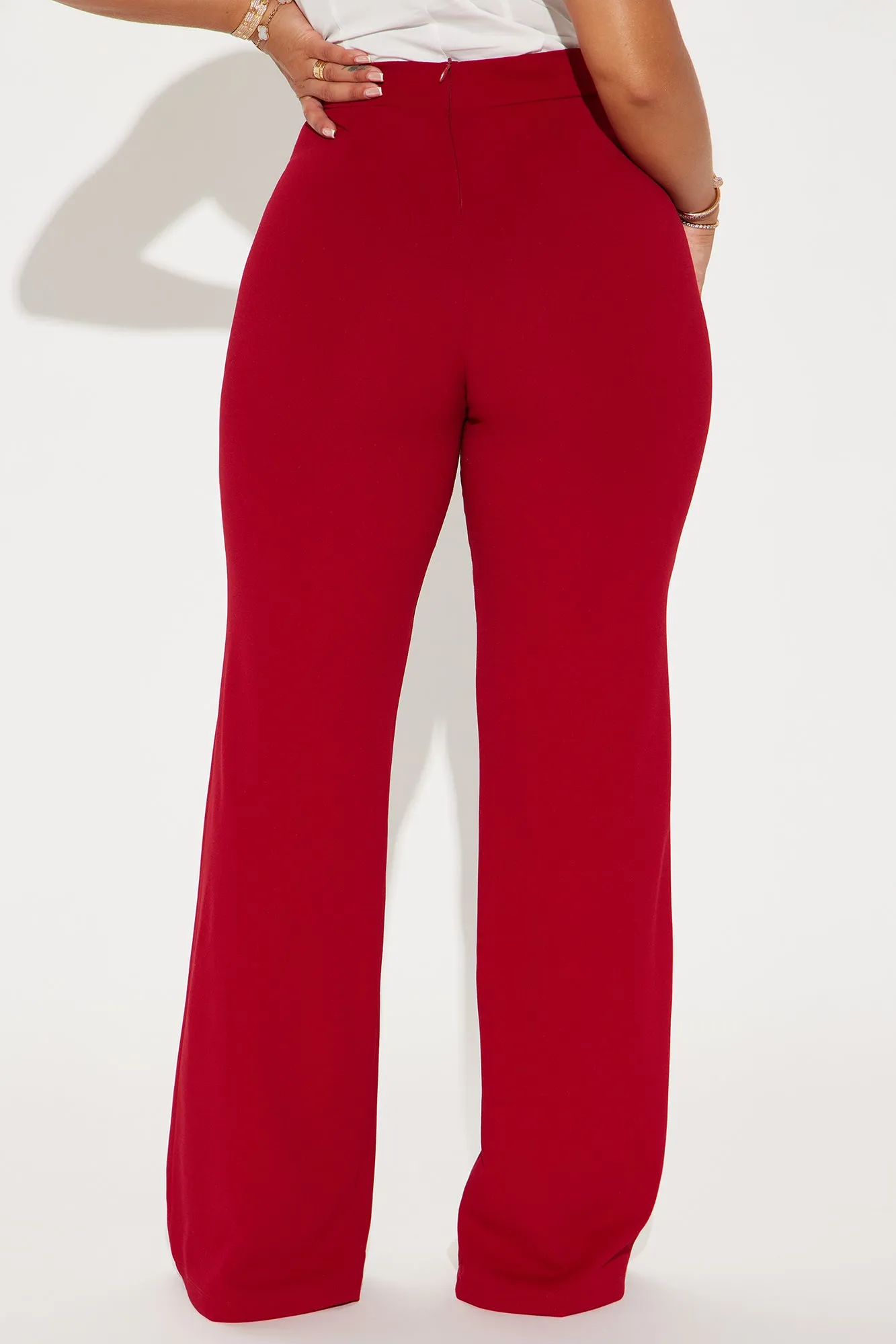 Call It Even Wide Leg Dress Pants - Red