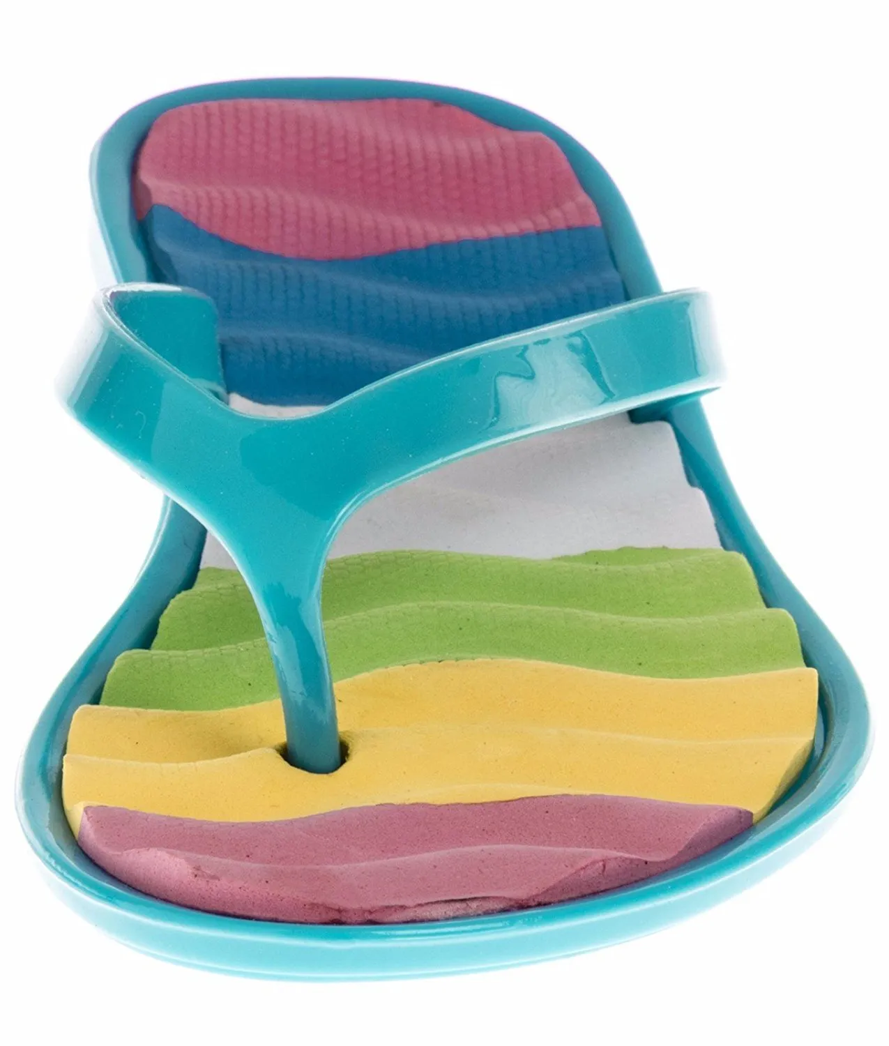 Chatties Girls Jelly Flip Flops - Turquoise, Size 10/11 (More Colors and Sizes Available)