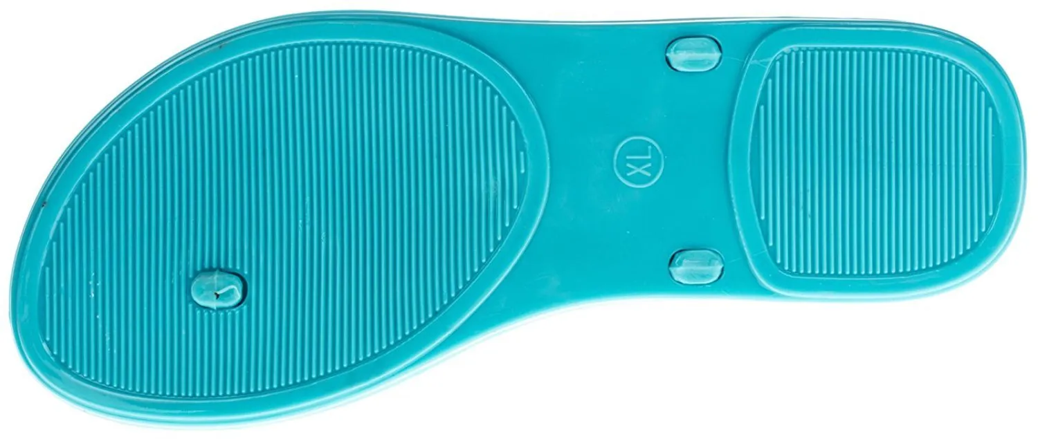 Chatties Girls Jelly Flip Flops - Turquoise, Size 10/11 (More Colors and Sizes Available)