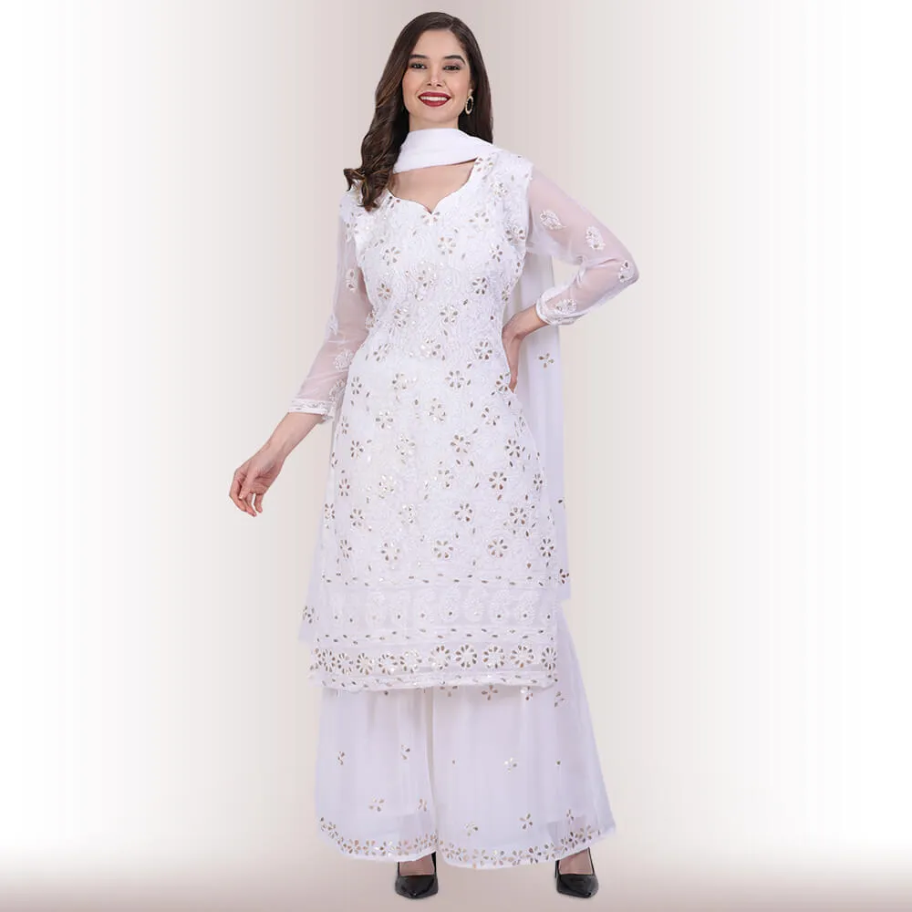 Chikankari And Gota Patti Palazzo Suit