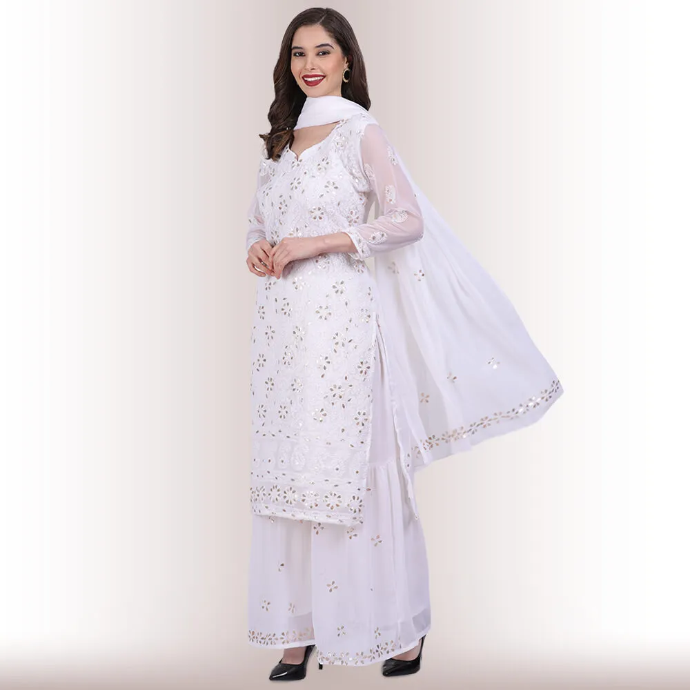 Chikankari And Gota Patti Palazzo Suit