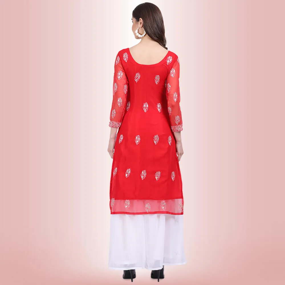 Chikankari And Gota Patti Palazzo Suit