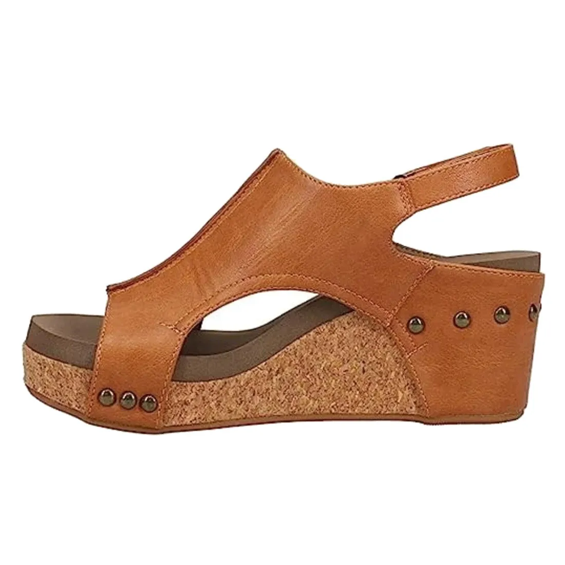 Corkys Carley Cognac Smooth Sandals