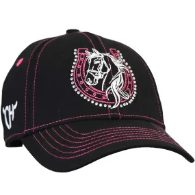 Cowgirl Hardware Girls' Horseshoe Velcro Back Cap