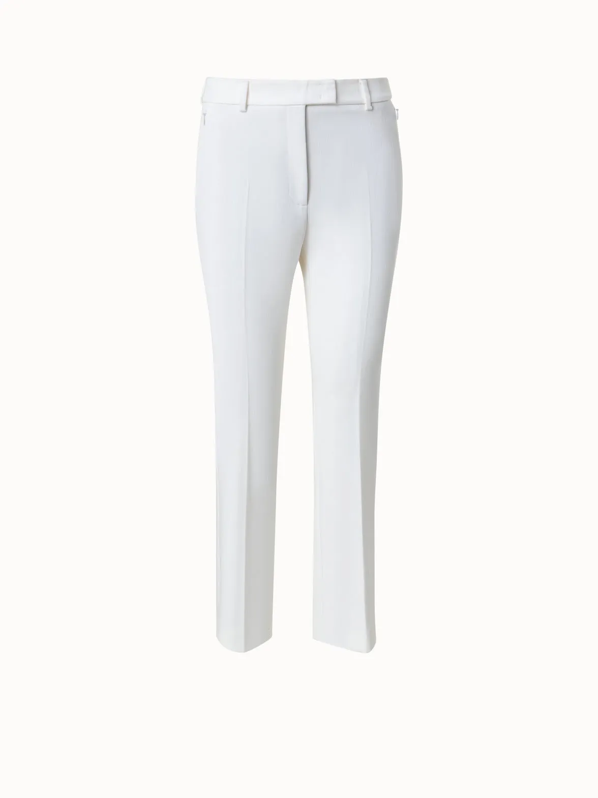 Cropped Hose mit geradem Bein aus Techno-Woll-Stretch-Gabardine