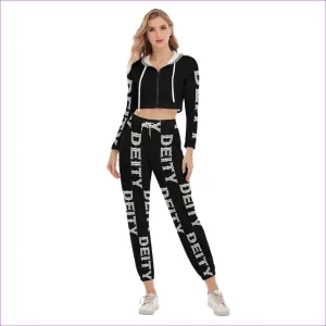 Deity Womens Crop Hoodie Sports Sets