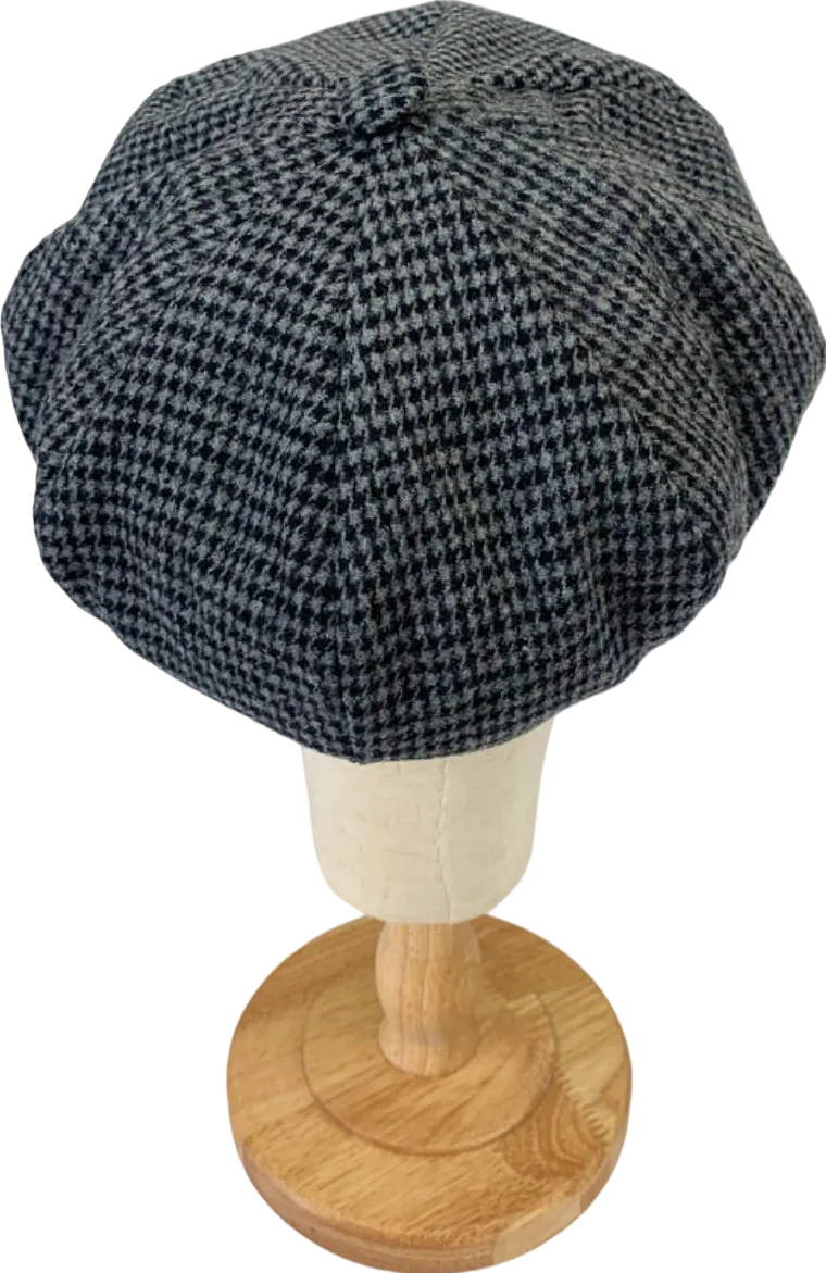 Dents Grey Houndstooth Flat Cap UK Size L