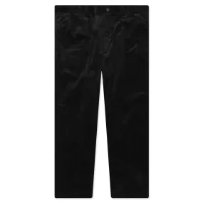 Double Pleated Corduroy Trousers - Black