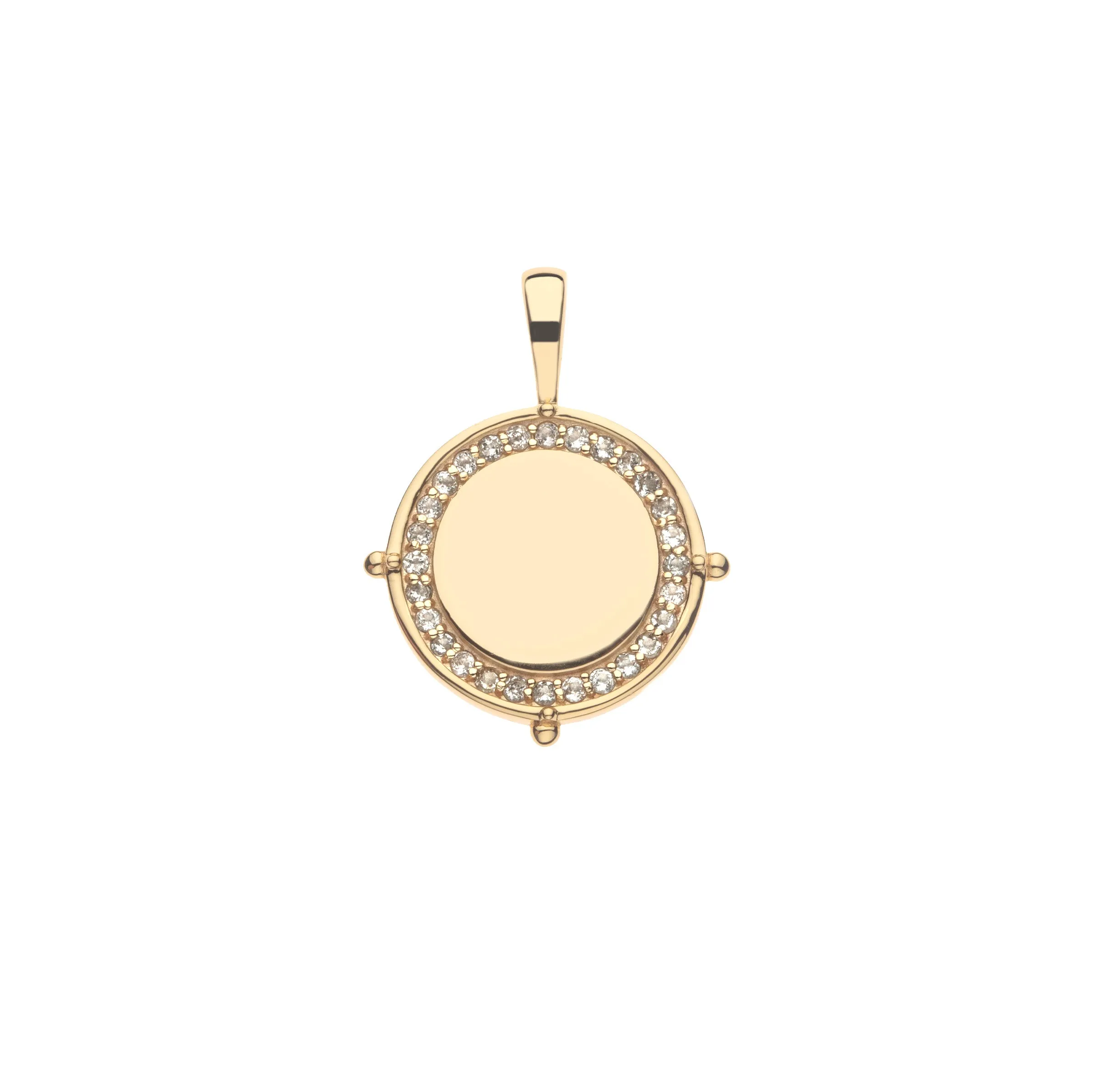 Embellished Personalized Petite Coin Pendant