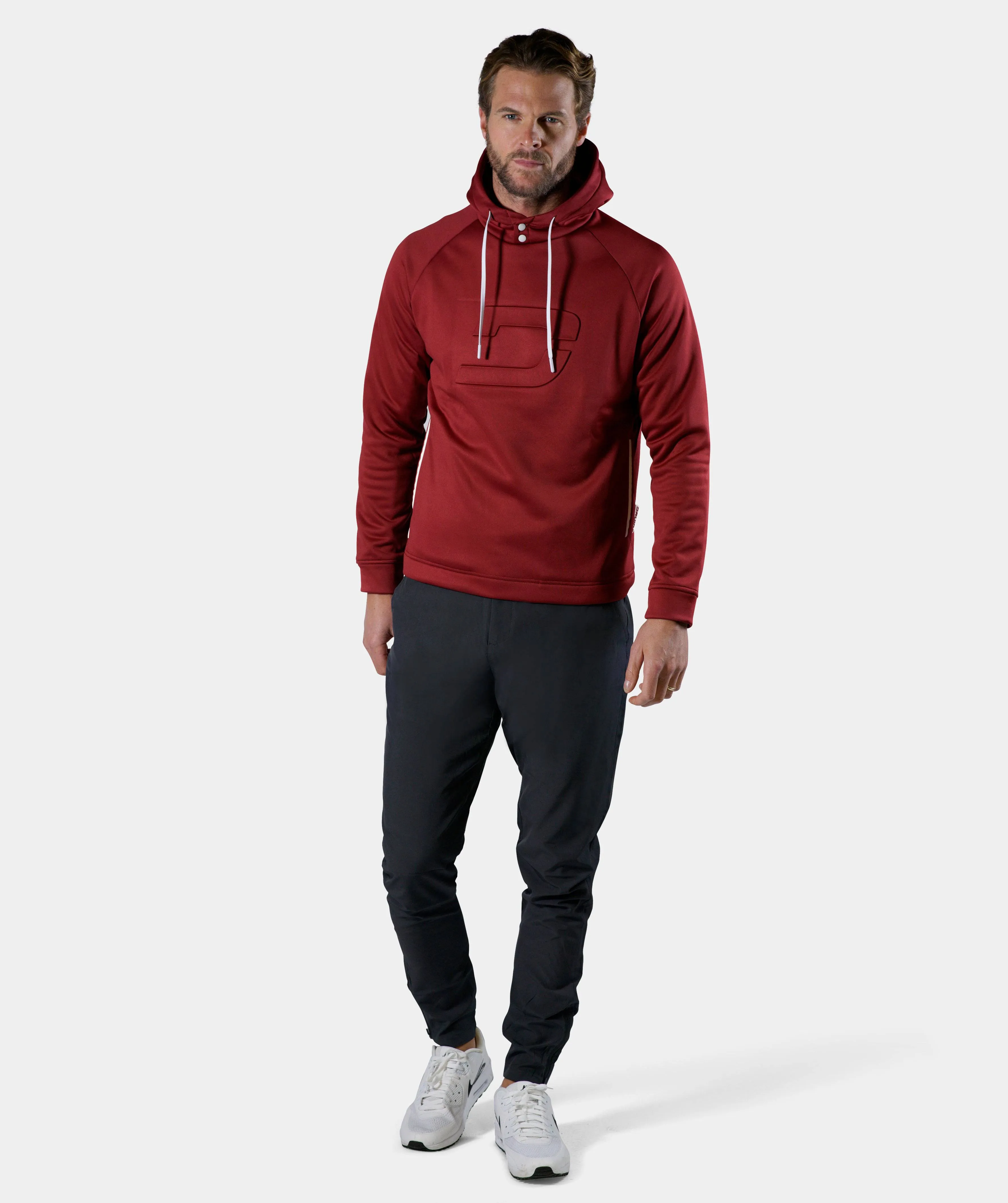 EMBOSSED HOODIE - BURGUNDY