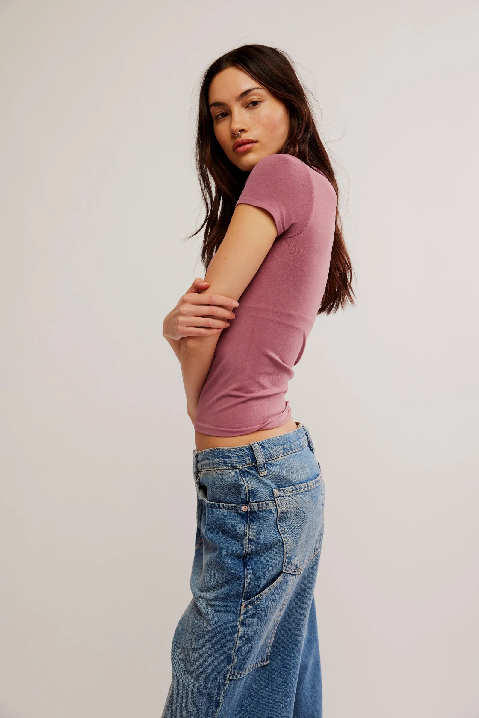 Free People Clean Lines Baby Tee