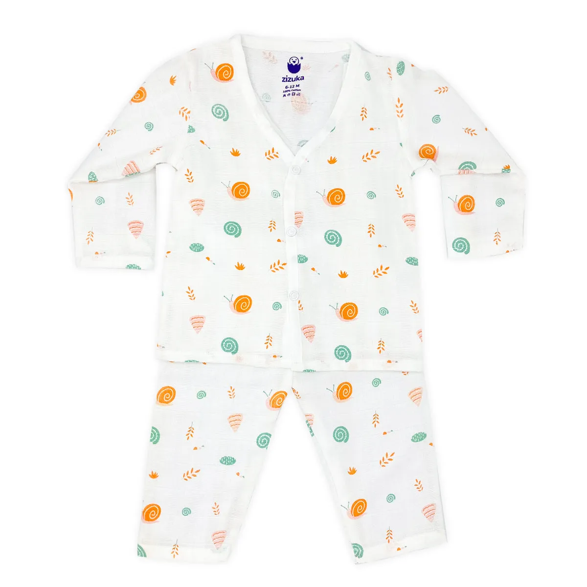 Full sleeve Jabla Pyjama Set -Organic Muslin -Snail