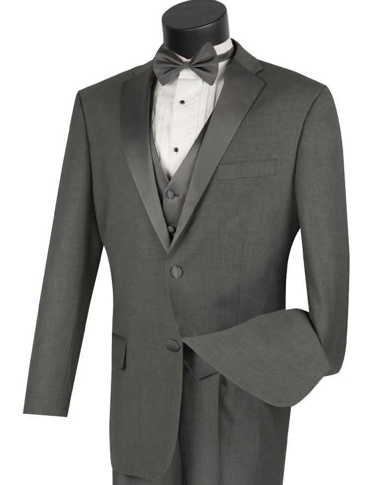 Gray Regular Fit 3 Piece Tuxedo