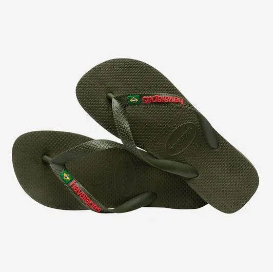 Havaianas Brasil Logo Flip Flops - Green