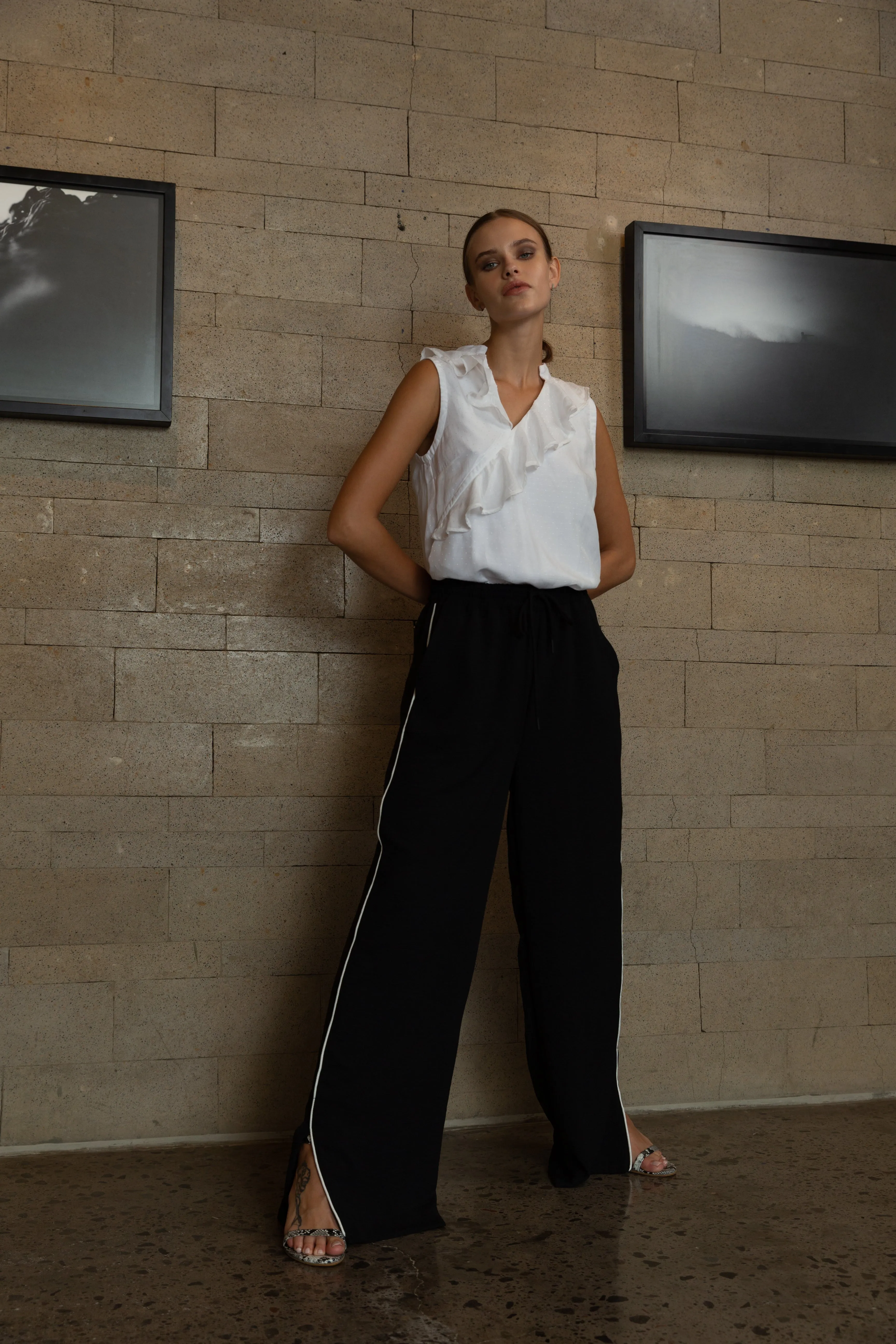 Hypnotic Pant - Black with White Stripe