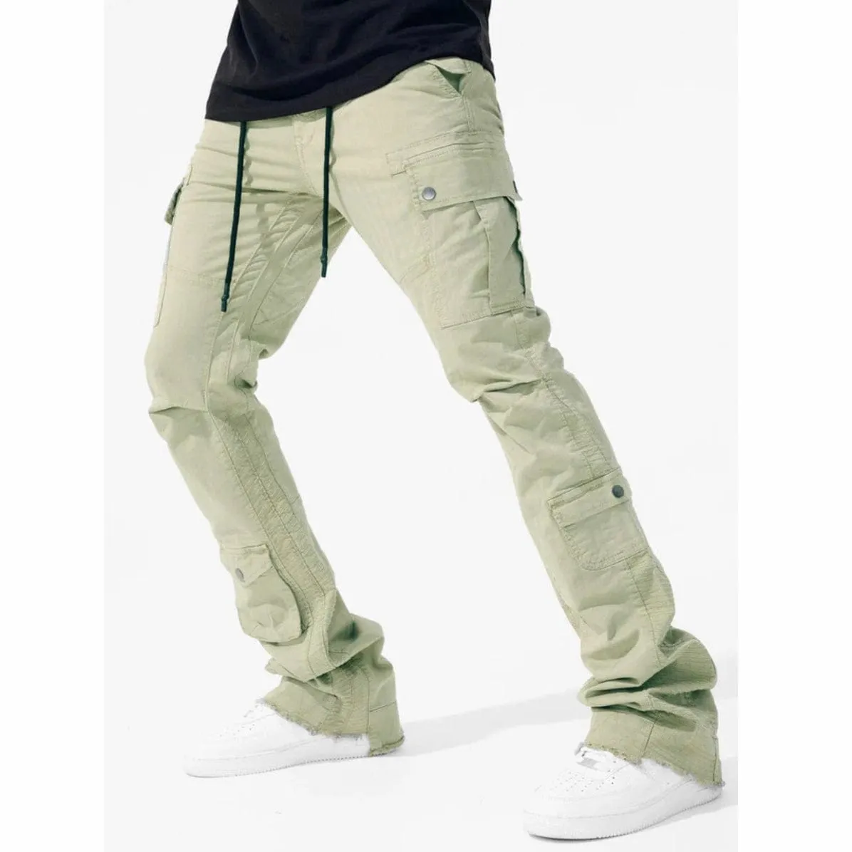 Jordan Craig Sean Stacked Flare Flight Cargo Pants (Sage) JTF216