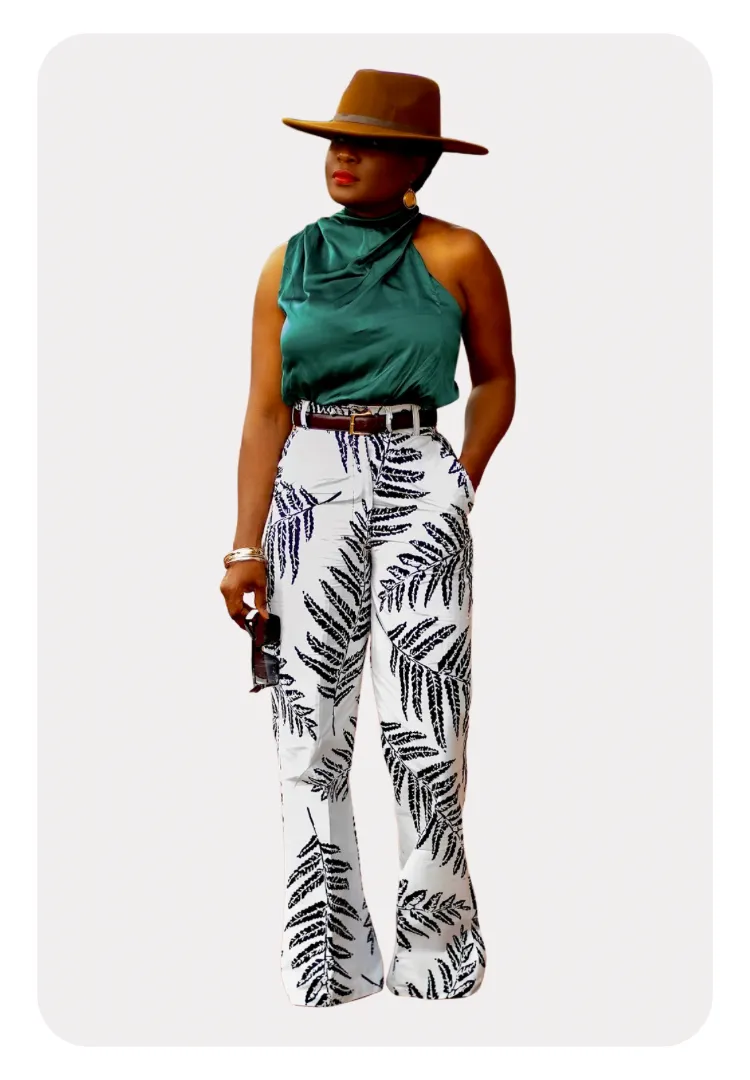 Leafy Ankara Print | Pants