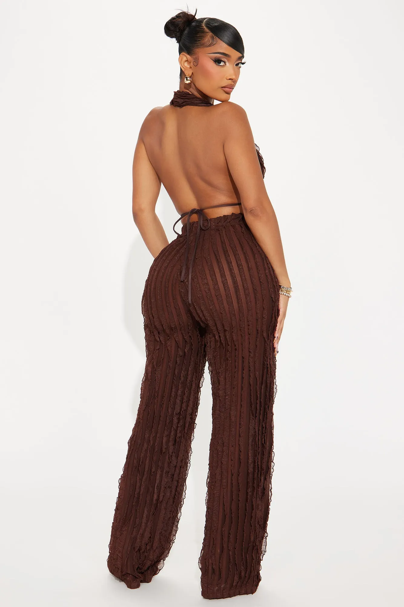 Looking For More Mesh Pant Set - Brown