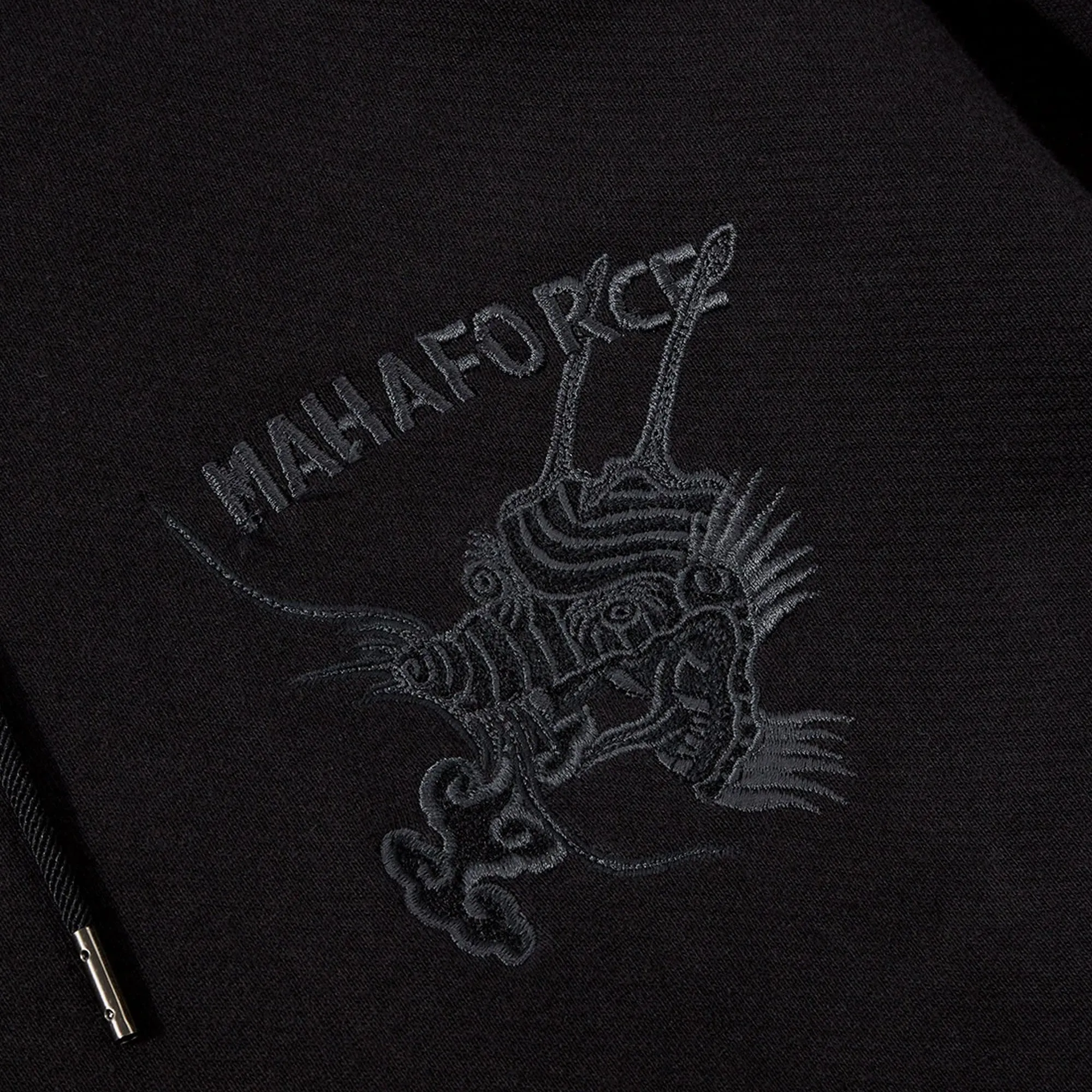 Maharishi Mens Maha Force Embroidered Hoodie Black