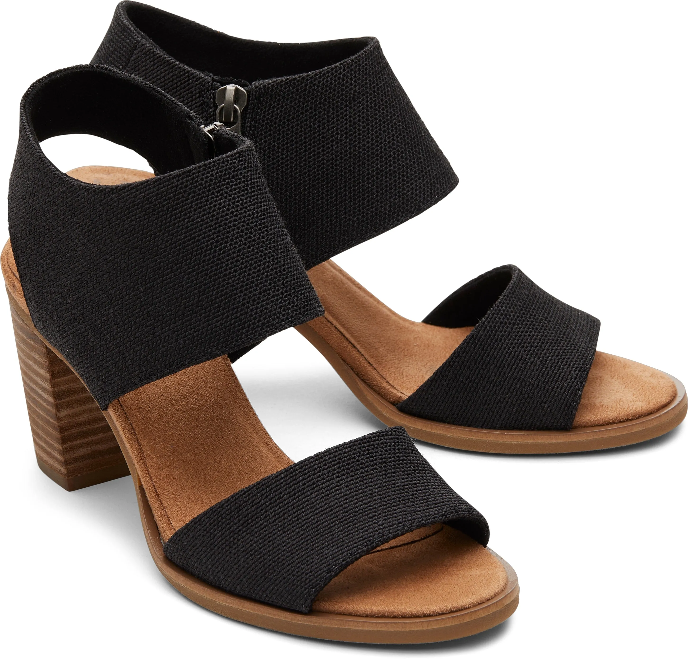 Majorca Cutout Sandal - Black Melange Woven