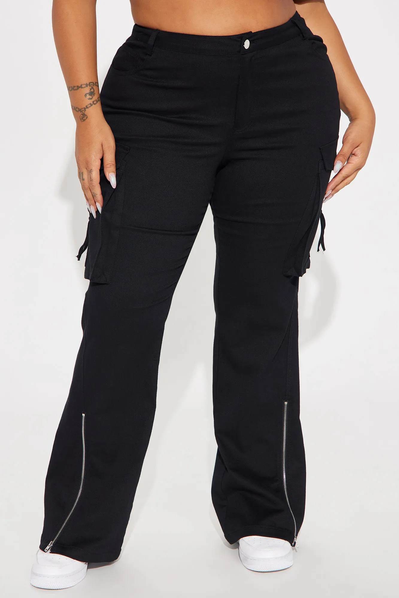 Make It Last Cargo Flare Pant - Black